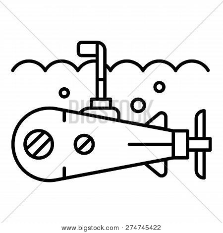 Sea Submarine Periscope Icon. Outline Sea Submarine Periscope Vector Icon For Web Design Isolated On