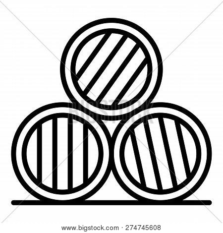 Whisky Barrel Stack Icon. Outline Whisky Barrel Stack Vector Icon For Web Design Isolated On White B