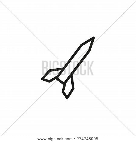 Missile Line Icon. Rocket, Missile, Space, White Background. War Concept. Vector Illustration Can Be