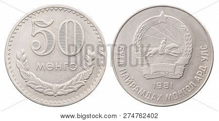Fifty Mongolian Mungu Isolated On White Background