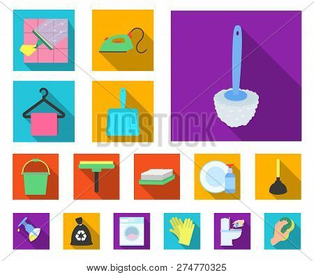 Cleaning And Maid Flat Icons In Set Collection For Design. Equipment For Cleaning Vector Symbol Stoc
