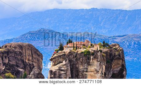 Monastery Of The Holy Trinity On Cliff. Greek Destinations. The Meteora Monasteries, Greece Kalambak
