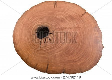 Wooden Modern Table On White Background.