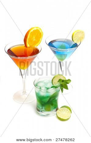 mojito Negroni e curacao blu cocktail