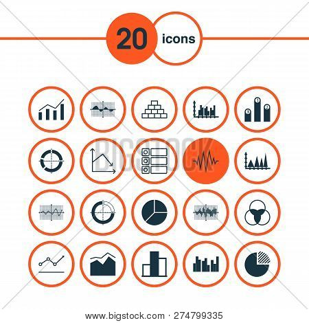 Set Of Graphs, Diagrams And Statistics Icons. Premium Quality Symbol Collection. Icons Can Be Used F