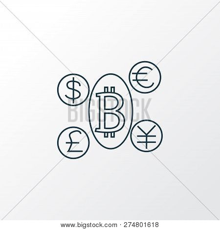 Cryptocoin Icon Line Symbol. Premium Quality Isolated Cryptocurrency Element In Trendy Style.