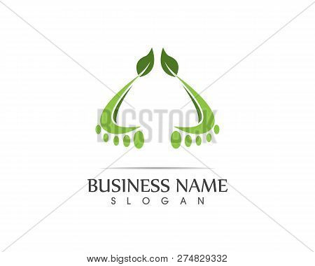 Foot Nature Leaf Logo Design Illustration