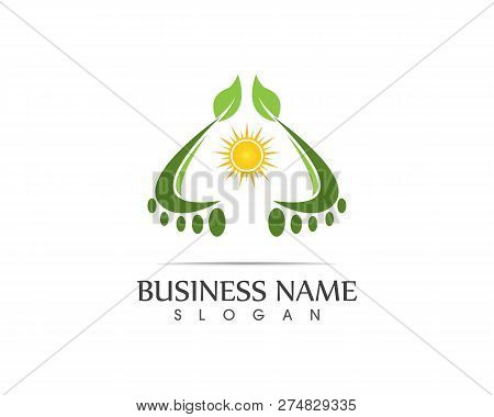 Foot Nature Leaf Logo Design Illustration