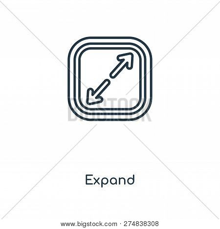 Expand Icon In Trendy Design Style. Expand Icon Isolated On White Background. Expand Vector Icon Sim