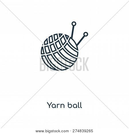 Yarn Ball Icon In Trendy Design Style. Yarn Ball Icon Isolated On White Background. Yarn Ball Vector