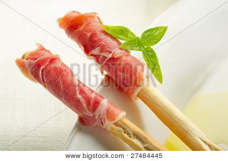 bread-stick with parma ham