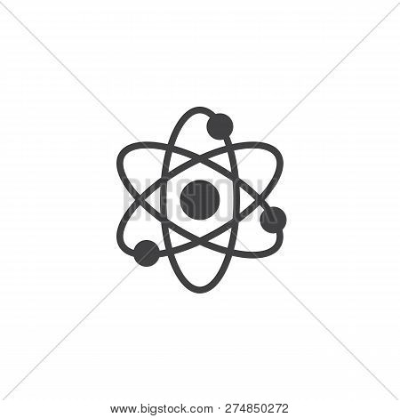 Atom Structure Vector Icon. Filled Flat Sign For Mobile Concept And Web Design. Atom And Molecule Si