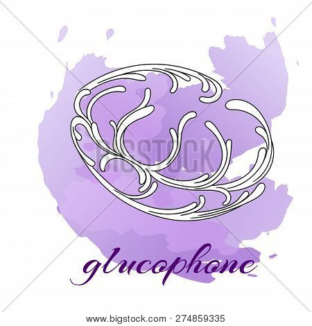 Musical Instruments Pattern With Curls. Icon Glucophone.