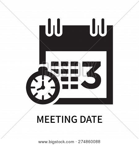 Meeting Date Icon Isolated On White Background. Meeting Date Icon Simple Sign. Meeting Date Icon Tre