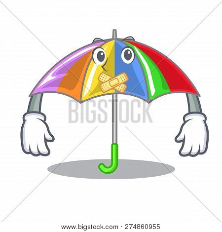 Silent Playing Rain With Umbrella Rainbow Cartoon