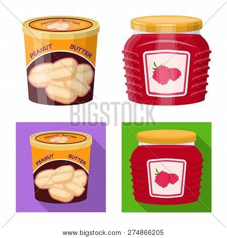 Vector Illustration Of Can And Food Symbol. Collection Of Can And Package Stock Vector Illustration.