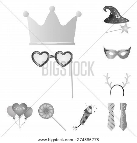 Vector Illustration Of Party And Birthday Symbol. Set Of Party And Celebration Vector Icon For Stock