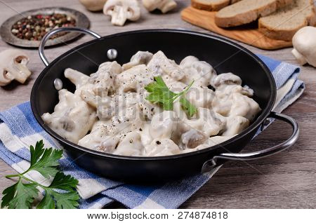 Slices Of Mushrooms And Meat