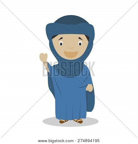 Tuareg Cartoon Character. Vector Illustration. Kids History Collection.