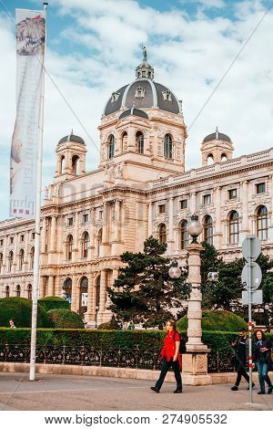 Vienna, Austria - May 8, 2018: Natural History Museum Building In Vienna, Austria. City Sightseing.