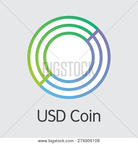 Usdc - Usd Coin. The Crypto Coins Or Cryptocurrency Logo.