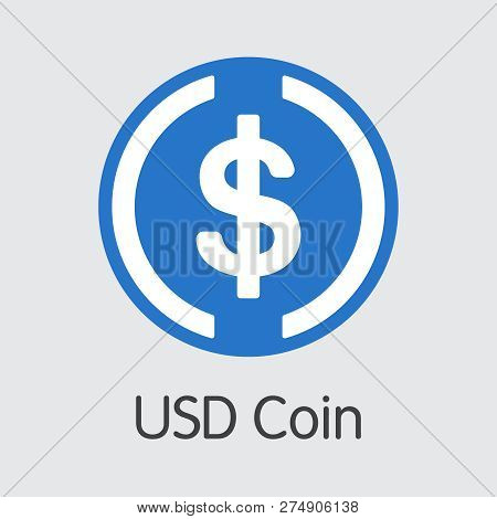 Usdc - Usd Coin. The Crypto Coins Or Cryptocurrency Logo.