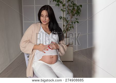 Beautiful Pregnant Woman Portrait Genera Family Happiness