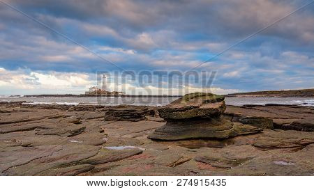 Sea Eroded Rock At St Mary's Lighthouse