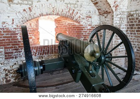 A Large Cannon At Fort Pulaski National Monument Near Savannah Georgia