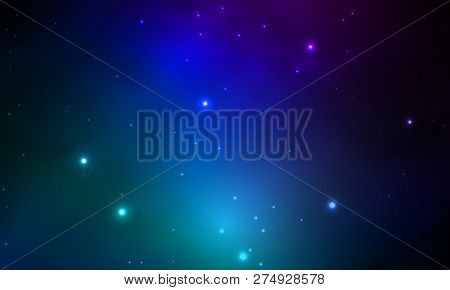 Abstract Cosmic Sky, Vector Art Illustration Of Stars.