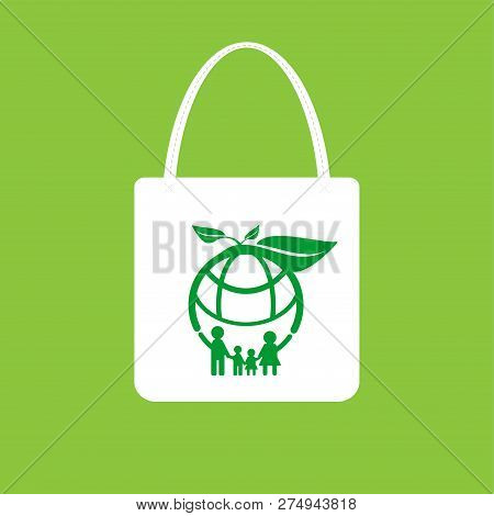 Ecology Concept,eco-friendly Fabric Bag Ideas.vector Illustration
