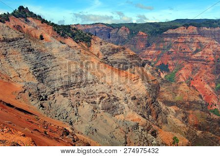 Layers Of Erosion In Waimea Canyon State Park