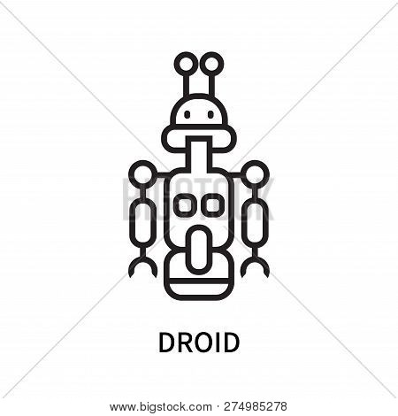 Droid Icon Isolated On White Background. Droid Icon Simple Sign. Droid Icon Trendy And Modern Symbol