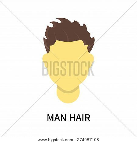 Man Hair Icon Isolated On White Background. Man Hair Icon Simple Sign. Man Hair Icon Trendy And Mode