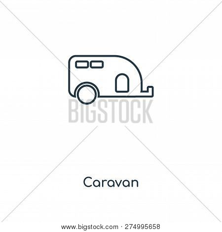 Caravan Icon In Trendy Design Style. Caravan Icon Isolated On White Background. Caravan Vector Icon 
