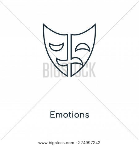 Emotions Icon In Trendy Design Style. Emotions Icon Isolated On White Background. Emotions Vector Ic