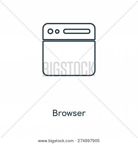 Browser Icon In Trendy Design Style. Browser Icon Isolated On White Background. Browser Vector Icon 