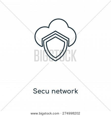 Secured Network Icon In Trendy Design Style. Secured Network Icon Isolated On White Background. Secu