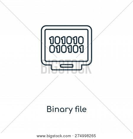 Binary File Icon In Trendy Design Style. Binary File Icon Isolated On White Background. Binary File 