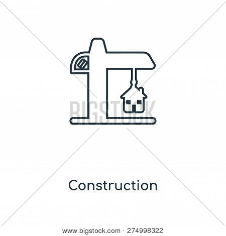 Construction Icon In Trendy Design Style. Construction Icon Isolated On White Background. Constructi