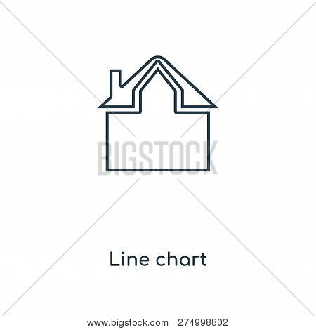 Line Chart Icon In Trendy Design Style. Line Chart Icon Isolated On White Background. Line Chart Vec