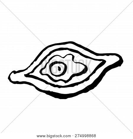 Adjar Khachapuri Grunge Icon. Hand Drawn Khachapuri With Egg Vector Icon.
