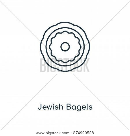 Jewish Bagels Icon In Trendy Design Style. Jewish Bagels Icon Isolated On White Background. Jewish B