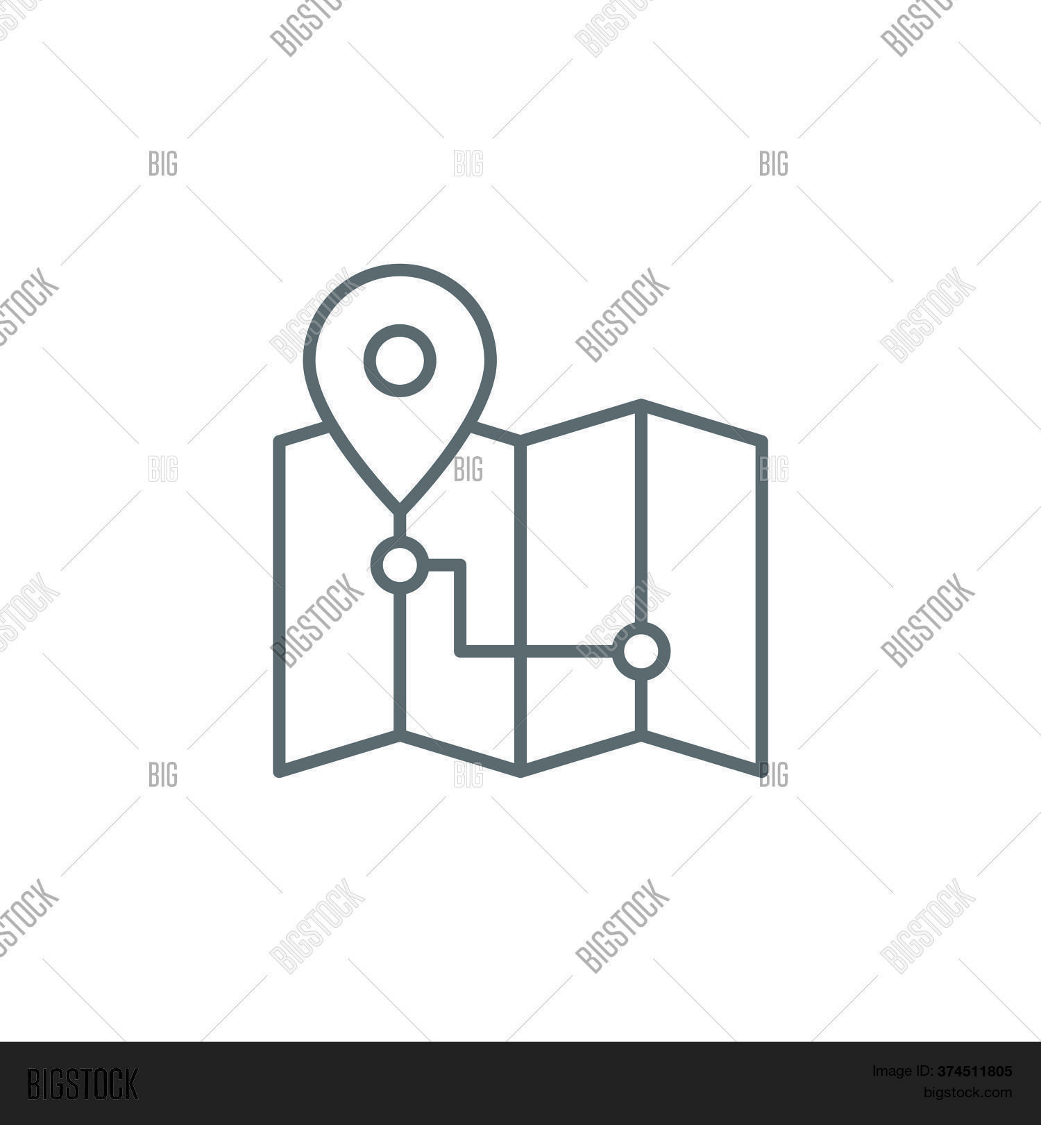 Route On Map Vector Vector & Photo (Free Trial) | Bigstock