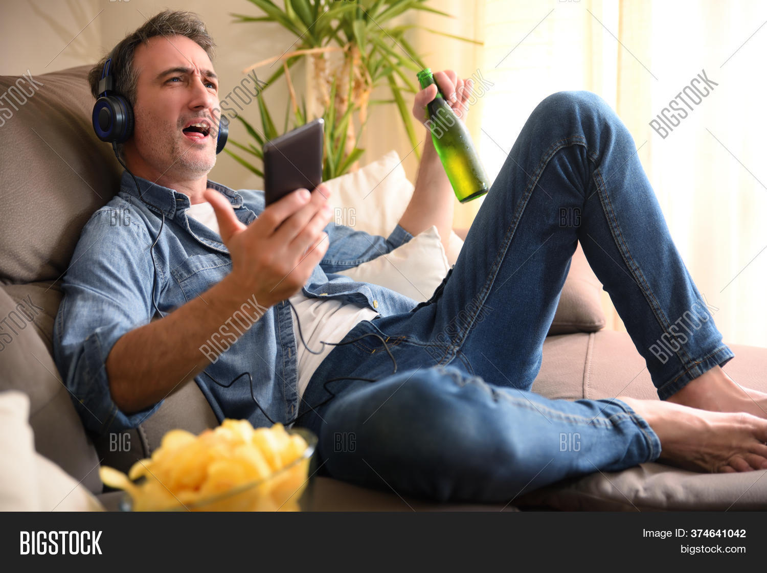 Happy Man Singing On Image & Photo (Free Trial) Bigstock