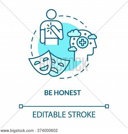 Be Honest Concept Icon. Friendship Relationships Tip. Truth Telling. Being Loyal And Faithful Friend