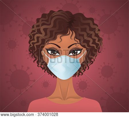 Portrait Of An Afro American With A Mask.