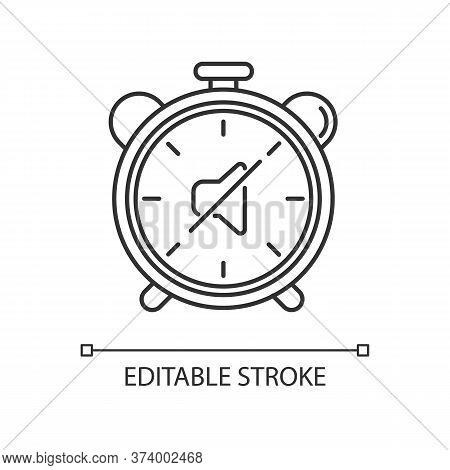 Quiet Hours Pixel Perfect Linear Icon. Dormitory Rules. Noise Limit. Silence Time. Residence. Thin L