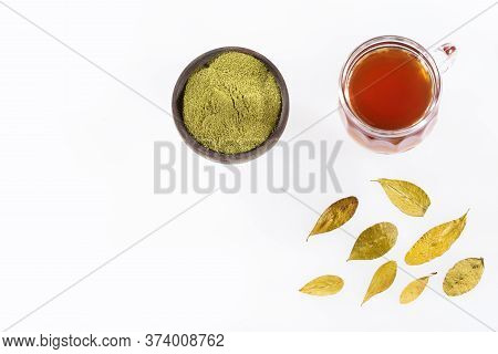 Coca Leaf Infusion - Erythroxylum Coca. Text Space