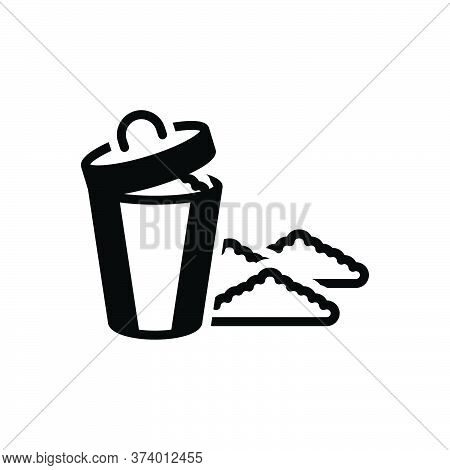 Black Solid Icon For Garbage Rubbish Debris Filth Squalor Mephitis Dustbin